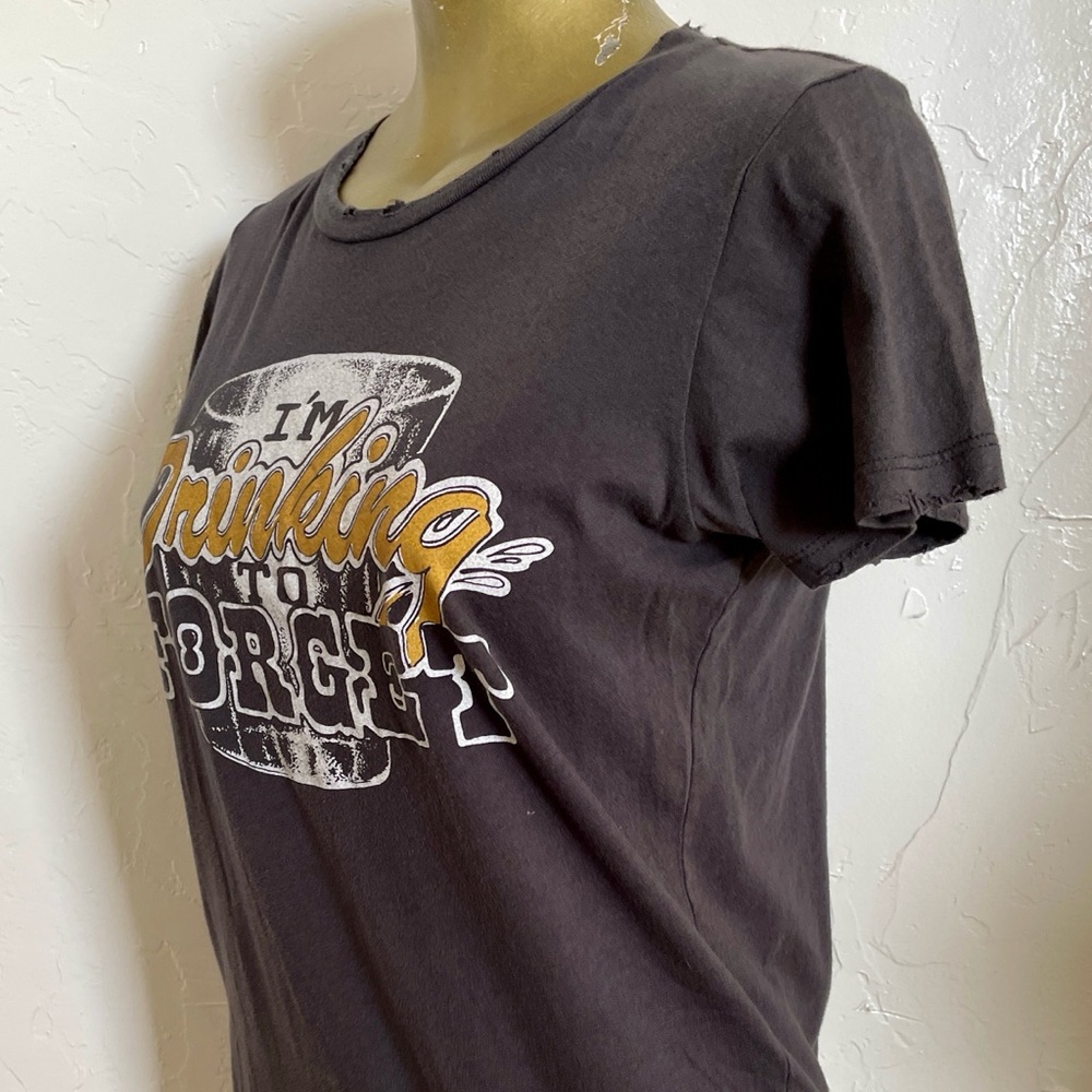 BANDIT Brand I’M DRINKING TO FORGET Festival Distressed WESTERN Tee SHIRT Medium - Picture 10 of 13